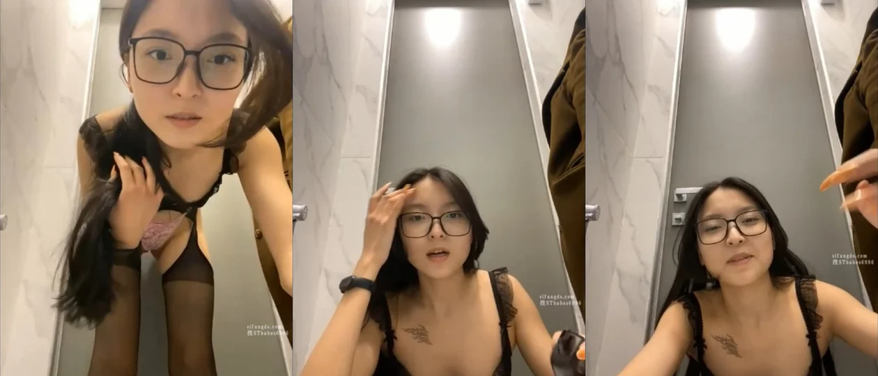 Kiko商场卫生间：开档黑丝下的清纯与闷骚反差
