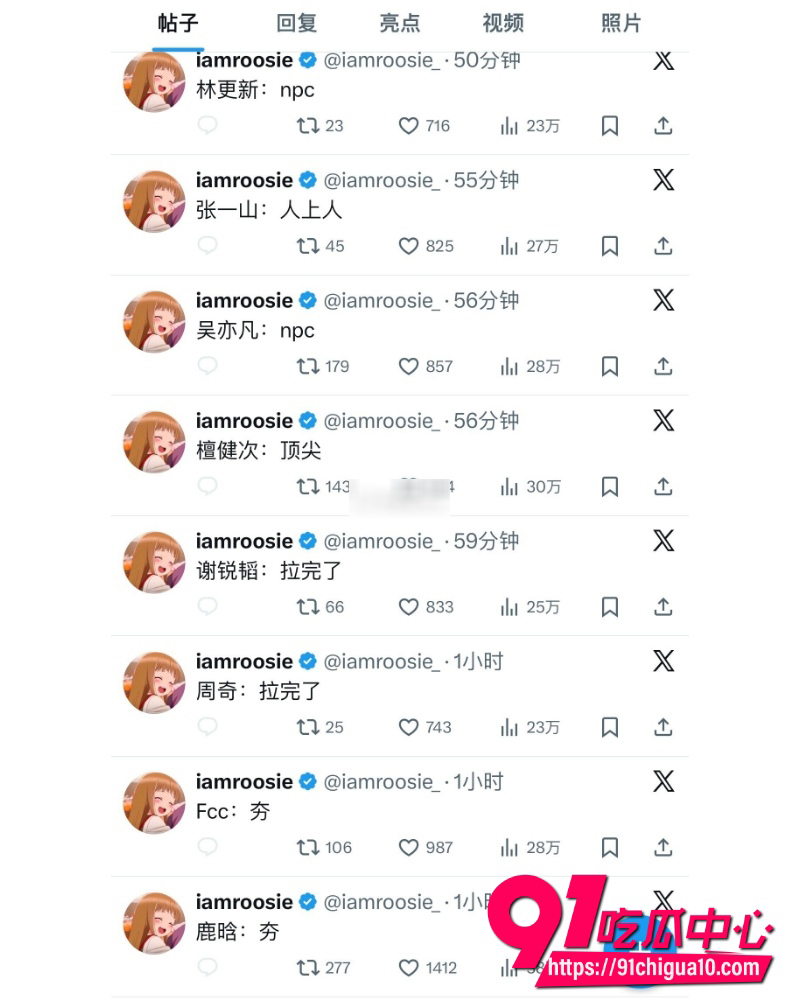 网红女魔头司晓迪后续 转战推特将顶流按床技分级 某男星惨沦拉完了!