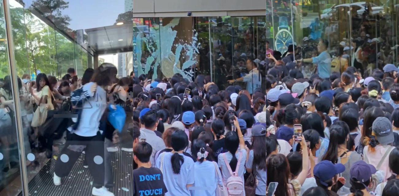 张凌赫狂热女粉丝挤碎玻璃门事故完整回顾 5月31日张凌赫活动现场曝光始末