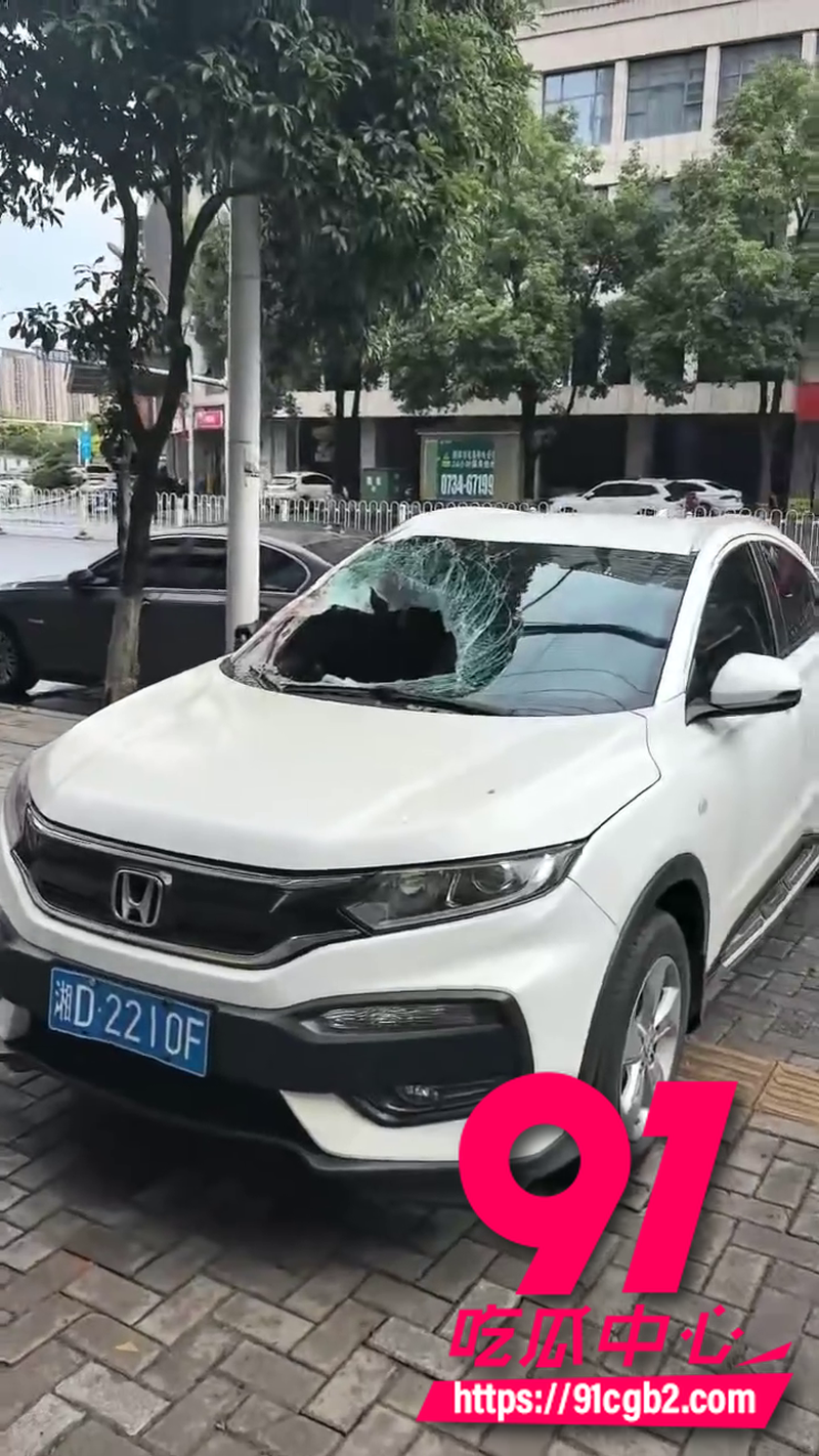 湖南祁东二十多岁女生 跳楼砸中车辆脑浆糊满车内 车主不幸中招 车辆严重损毁1