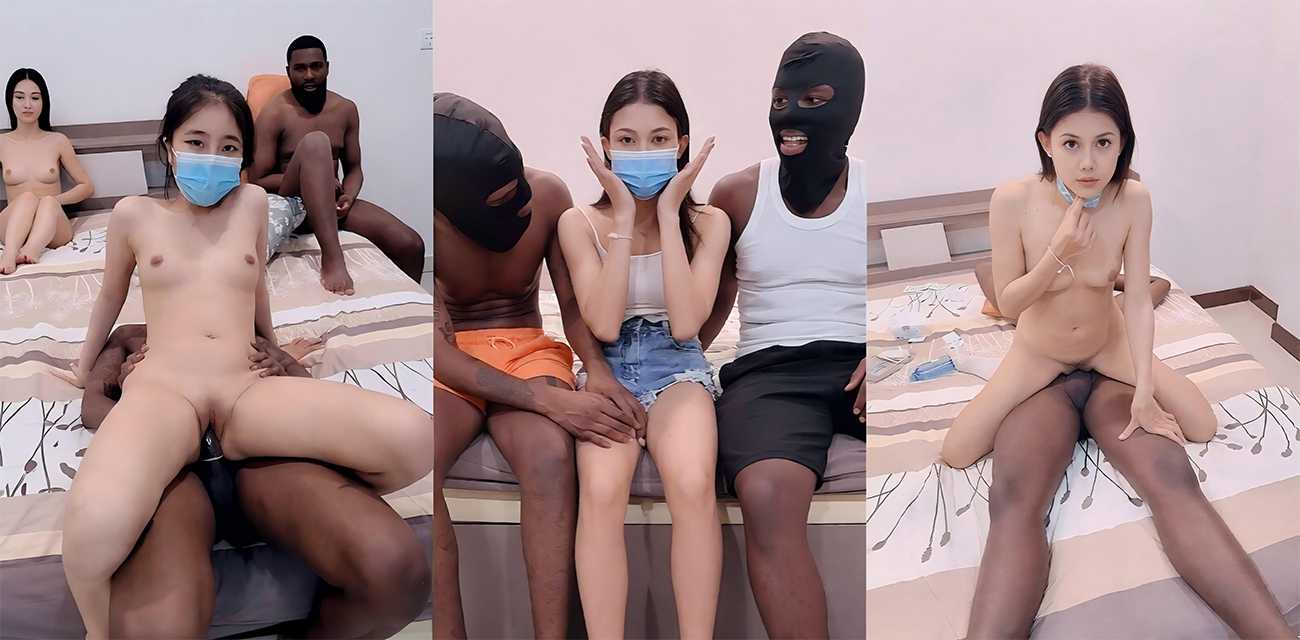 情色主播 一颗小蜜桃 直播4p黑白配第二期 黑人小哥倒立打桩双女！