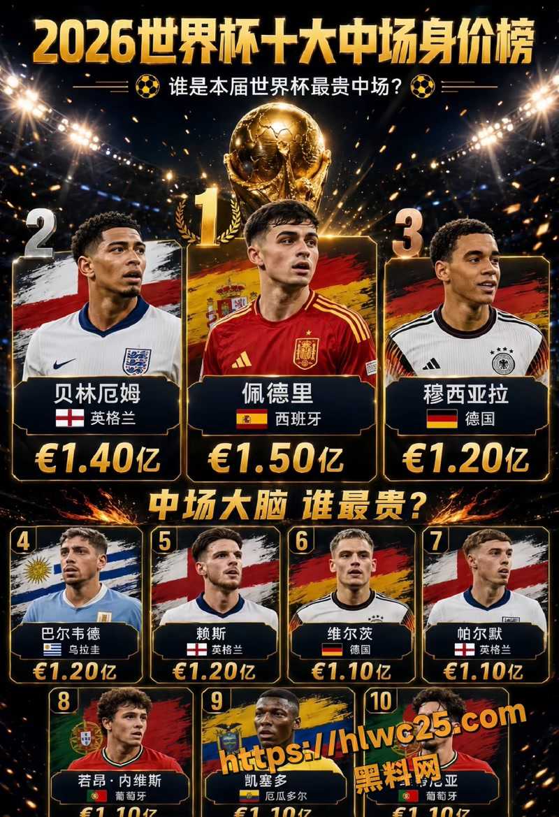 2026世界杯中场实力榜出炉 葡萄牙中场组合纸面实力最强 C罗 最后一舞获最豪华护航