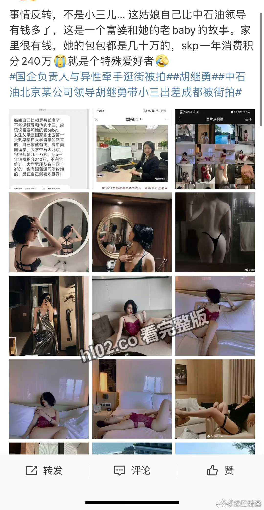 两级反转！中石油大瓜胡继勇居然是被包养的，年轻富婆与老Baby的狗血剧情！全网最全富婆艺术照被曝光