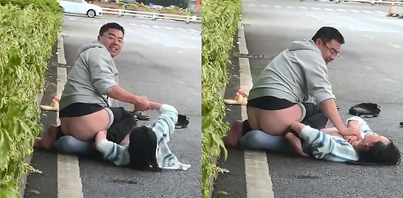 山西太原街头男女互撕 女子被压身下当众扒光对方裤子 令人尴尬到脚趾扣地！