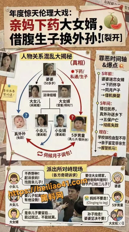 广东江门 丈母娘下药强上女婿怀上娃 姨父变亲爹 外婆成亲妈 好一出年度乱伦大戏！