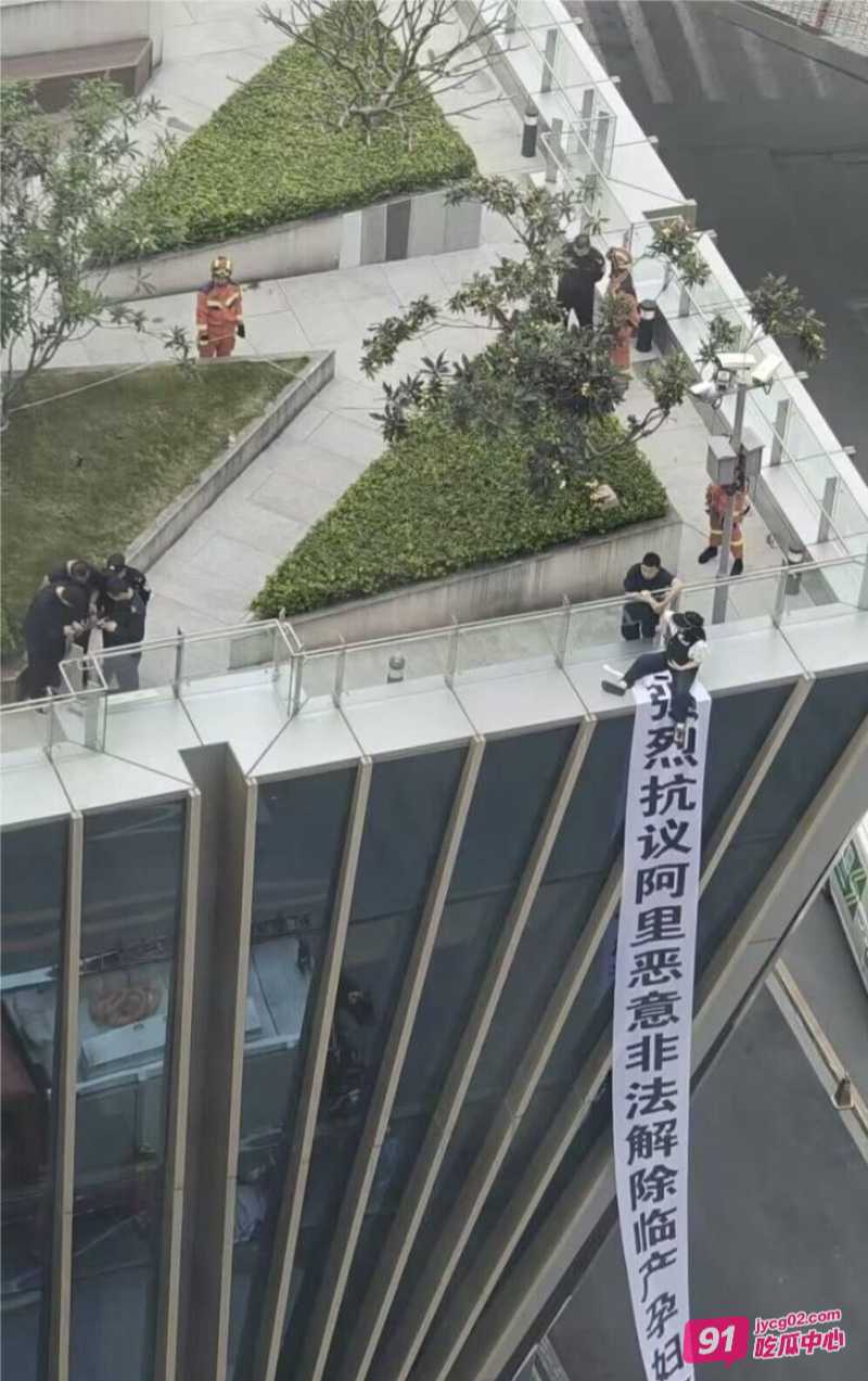 网传阿里巴巴孕妇楼顶拉横幅维权 因生产岗位变化被恶意解雇！ 配图4