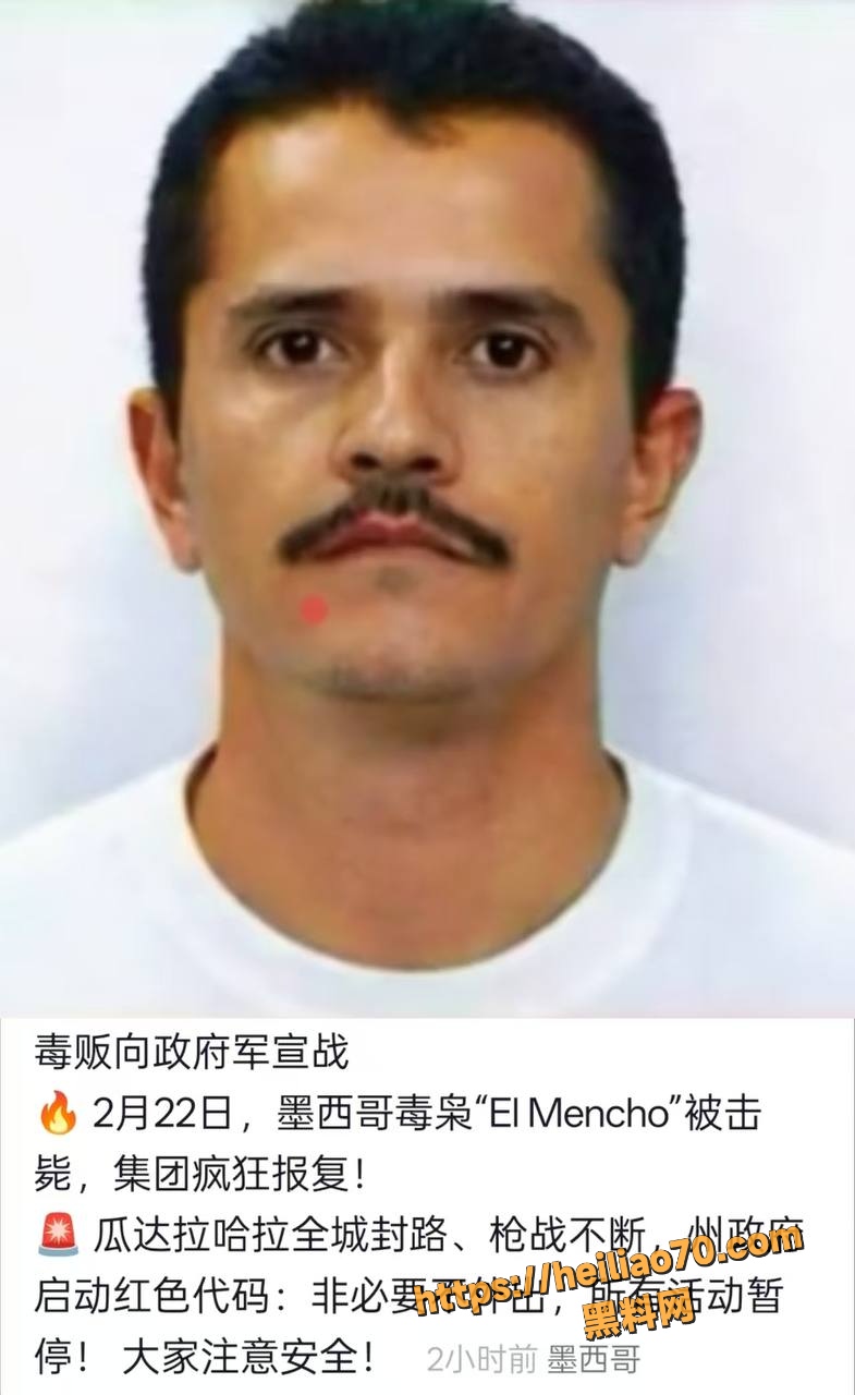 墨西哥头号毒枭 门乔 El Mencho 被军方突袭击毙 全国8州骚乱 瓜达拉哈拉街头巷战
