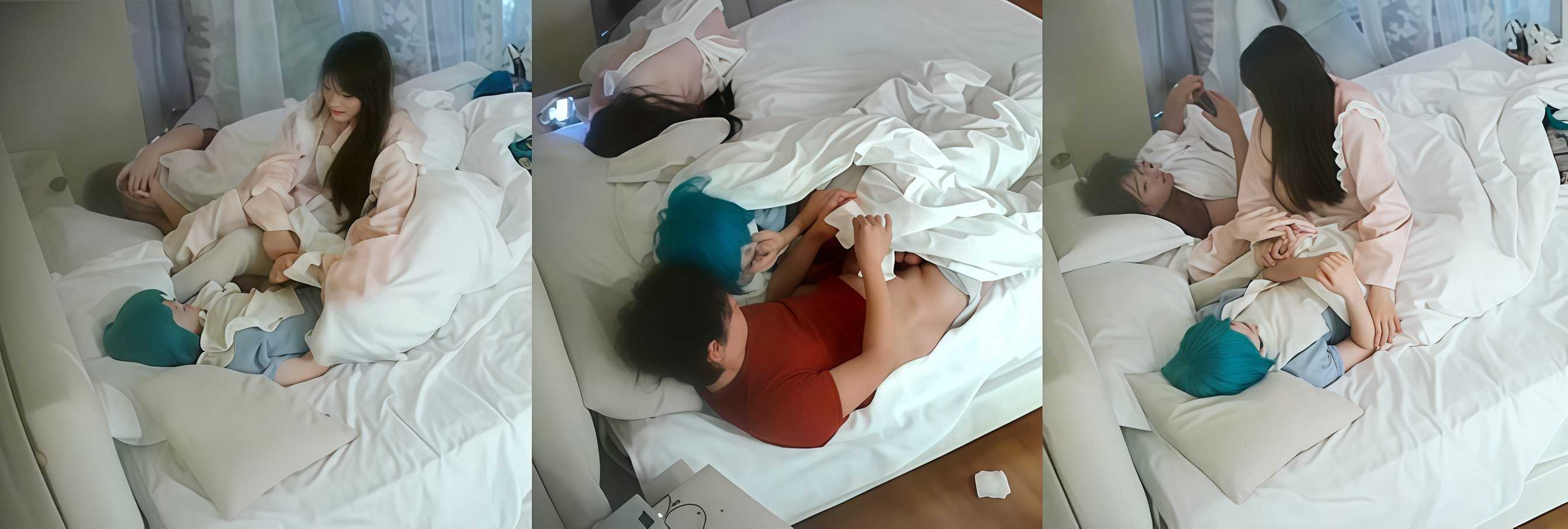 乐橙 闺蜜现场助攻 两女一男被窝激战 全程围观太刺激