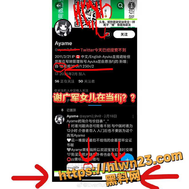 百度副总裁谢广军女儿谢安迪竟在外网当福利姬?下流谣言谢安迪化身福利姬，卯哥泄密长相对比让人心痛欲碎!