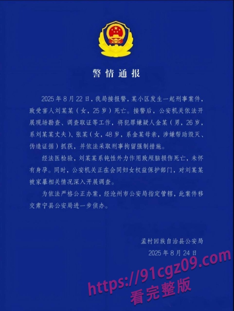 孟村杀妻案 金昊家暴致死 村民拉横幅杀人偿命 漂亮善良女生惨遭虐杀 现场视频流出