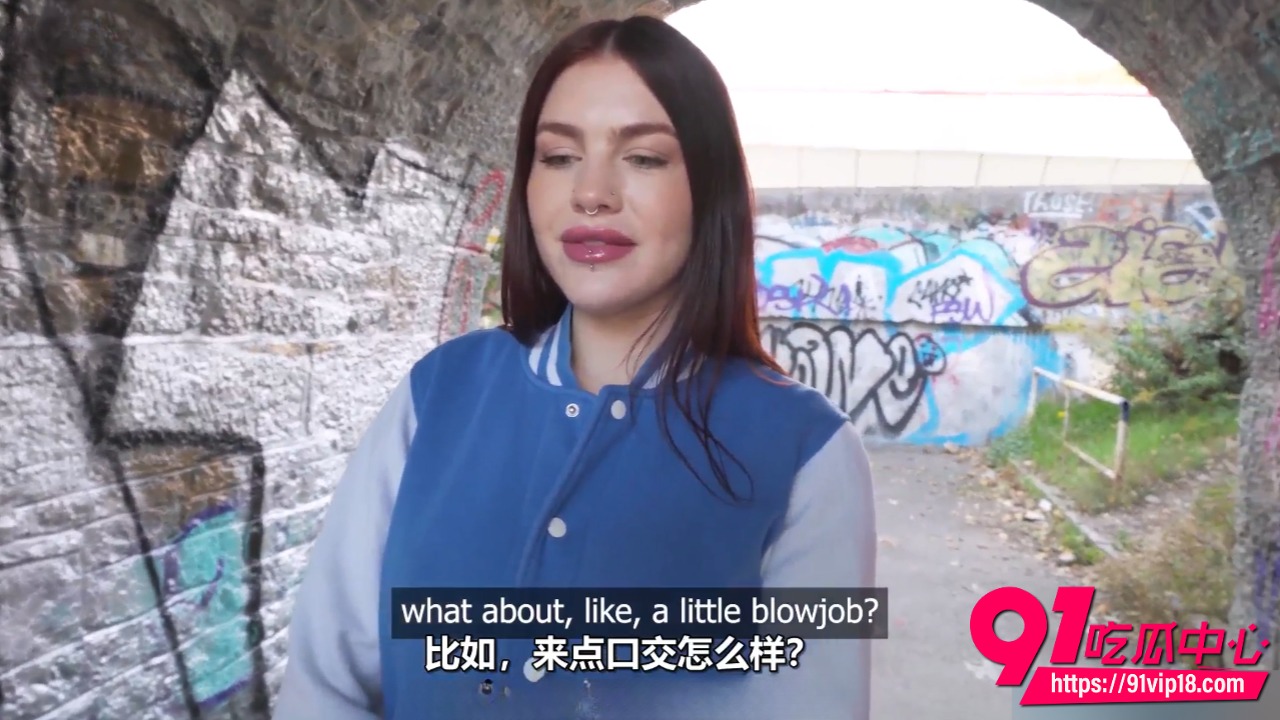 捷克街头搭讪黑发美女6