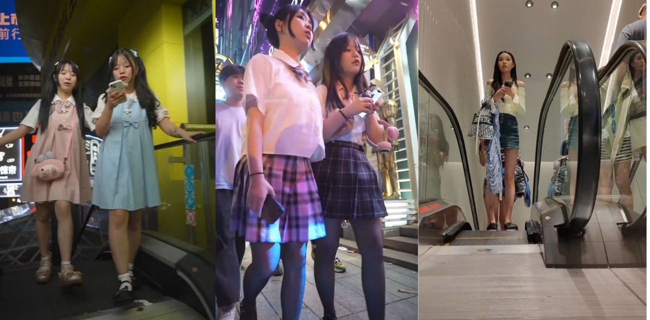 大神商场抄底高颜值女神~透明内内隐约露逼 美女全都外纯内骚！
