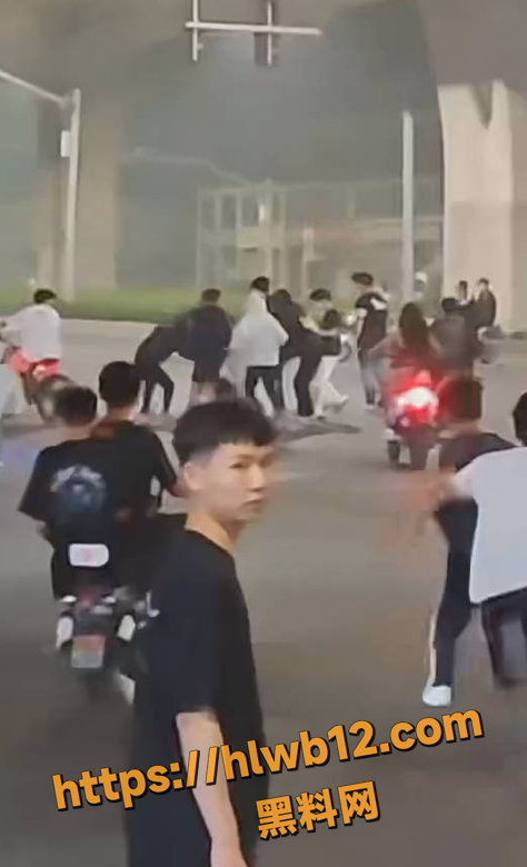 精神小伙街头围殴白衣男 铁棍狂抡头破血流 受害者爬起摇晃逃命 围观者尖叫手机狂拍！