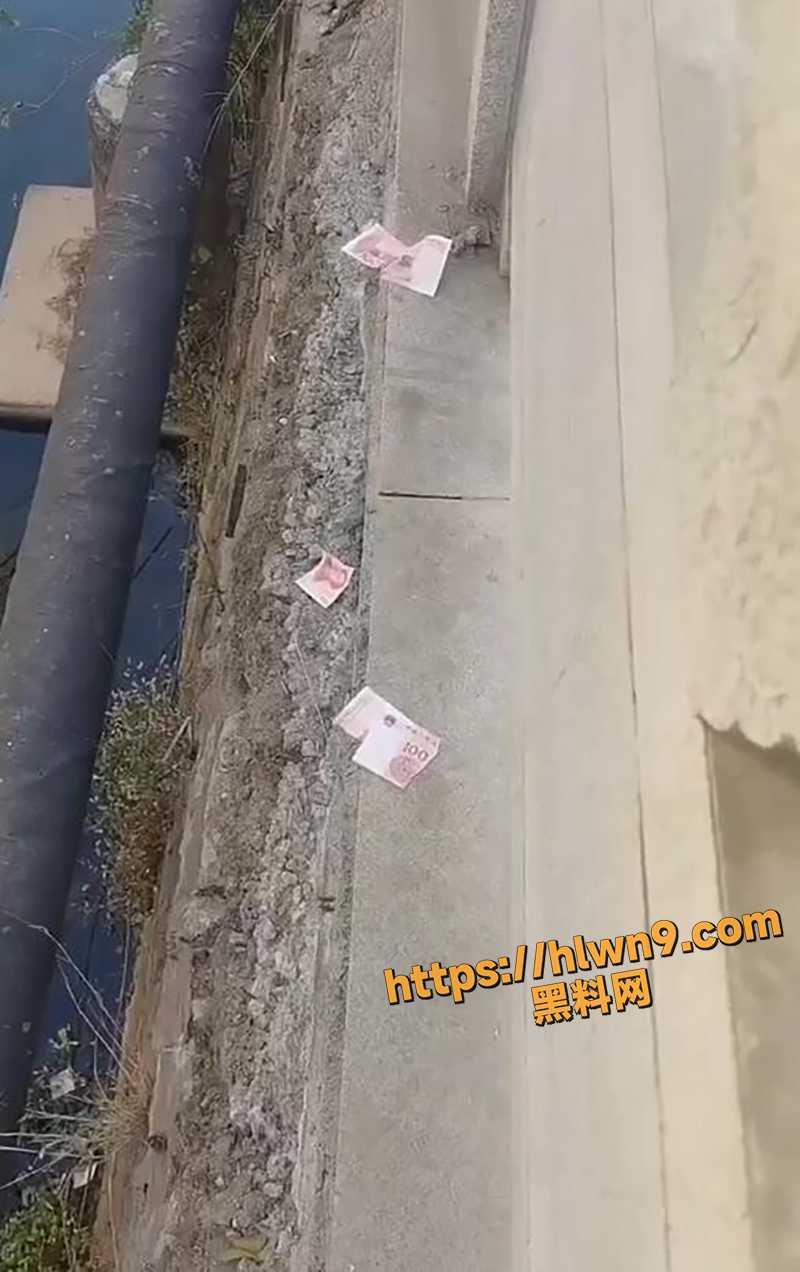 湖北太冶夫妻吵架撒钱出气，一捆现金洒落河里 引发路人围观捡钱 这是传说中的撒币行为吗！