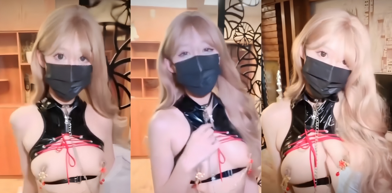 推特白菜妹妹新作来袭 蒙眼金发妹子被栓链狂操喷汁沦陷