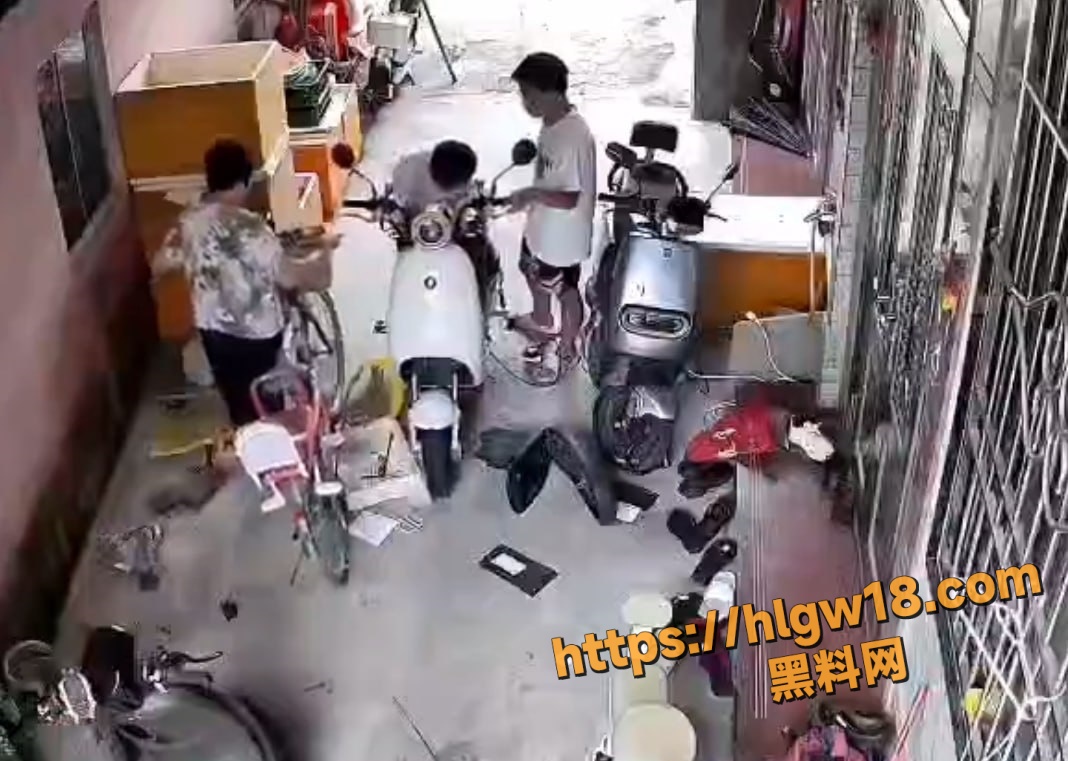 广东潮汕邻里过道纠纷 电动车挡道 大妈家人理论争执遭西瓜刀狂砍 监控曝光惊魂一刻！