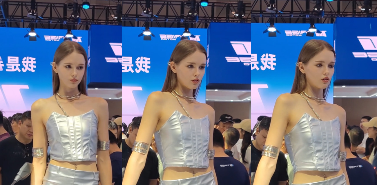 CSCD系列 摩托车展上的性感外国车模 专注摆pose被拍了也毫不知情 十分刺激