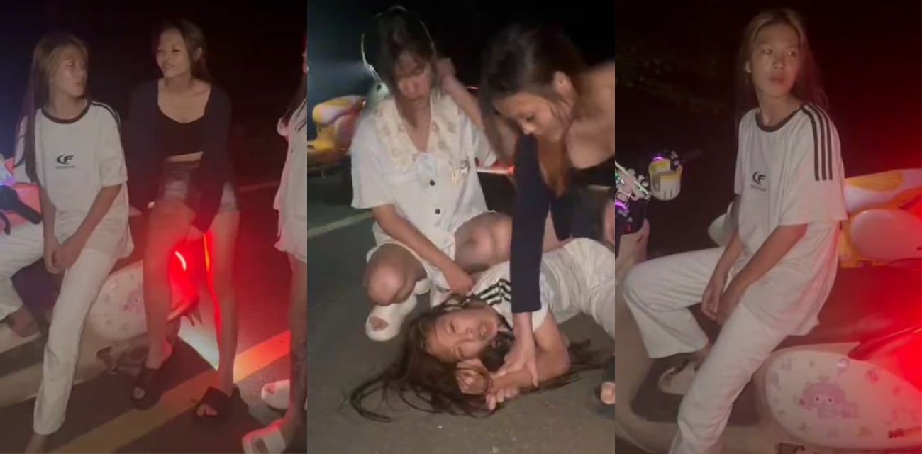 广东爆炸级精神小妹 霸凌现场 地板暴打失控 拳脚如雨点砸到血肉模糊啊!