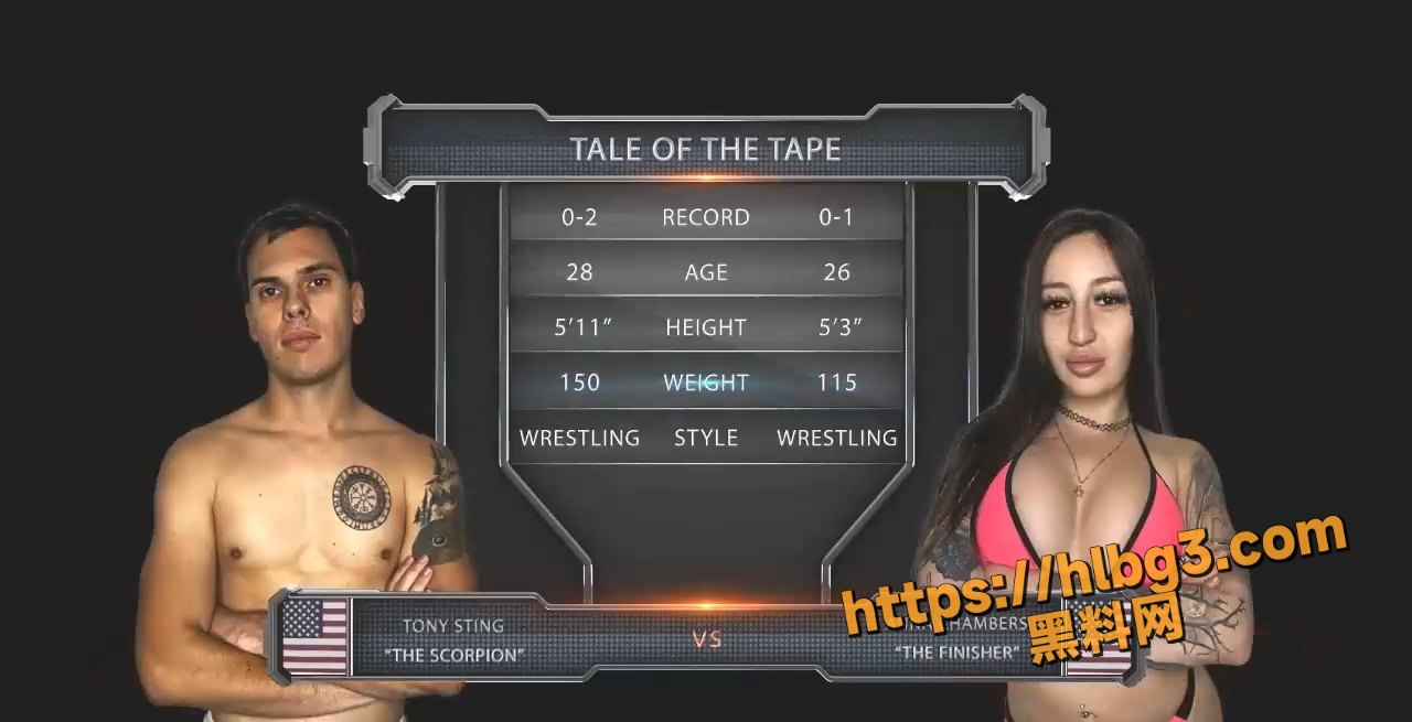男女混合摔跤比赛 Anna Chambers vs Tony Sting - 俄罗斯竞争对手性摔跤 (第二季)