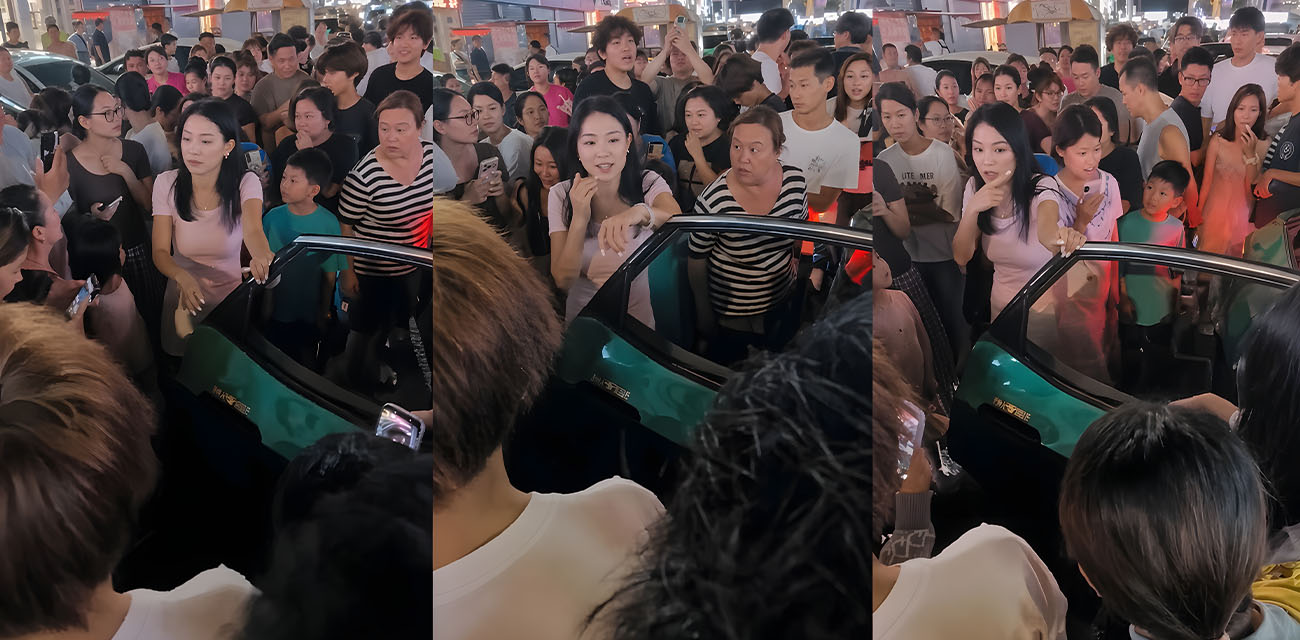 山西原配街头抓小三  三姐吓得躲车里哭成泪人 群众怼脸围 真是看热闹不嫌事大！
