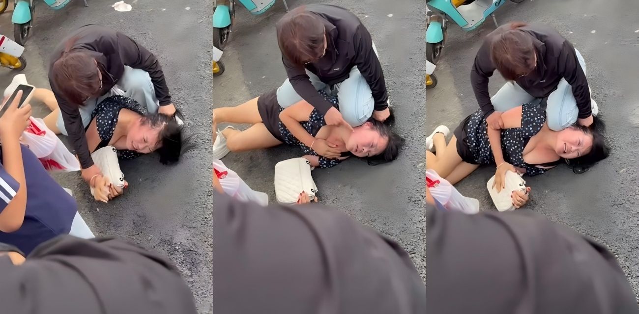 河北保定正信购物中心 原配当街怒撕小三 压在身下猛拽内裤 下手极为狠辣!