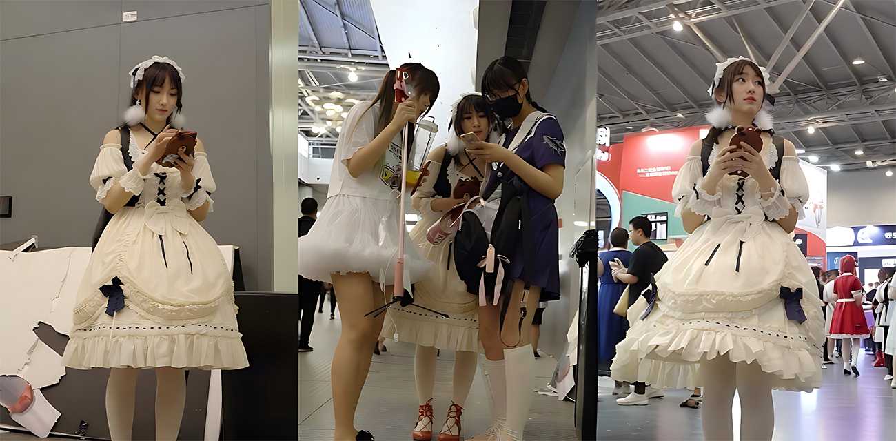 漫展抄底洛丽塔少女 摄像头偷拍大三情侣厕所后入做爱 满足内心深处的偷窥欲！