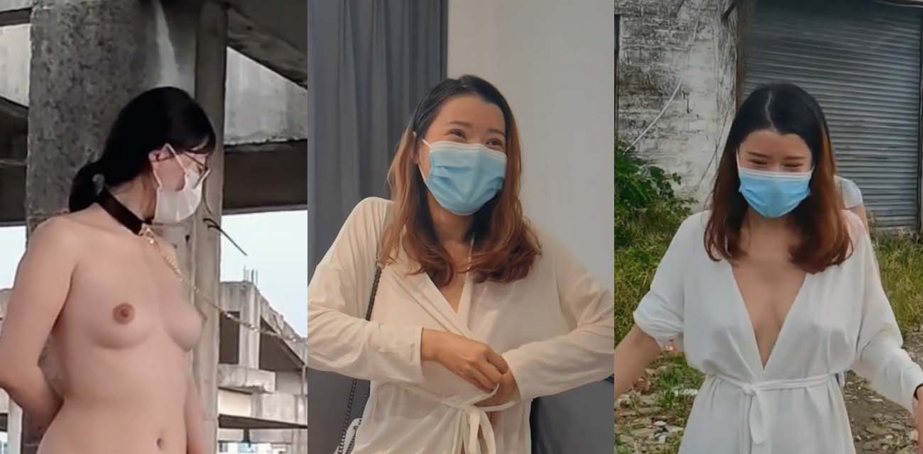 户外露出博主TonyJ和贝贝 双女合璧全裸人前露出 大白天天桥带狗链调教