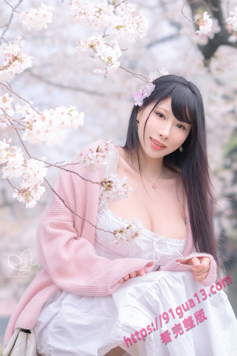 微密圈模特雨波_HaneAme专辑！雨樱下的约定 丰满御姐胸怀深不见底～ 配图3