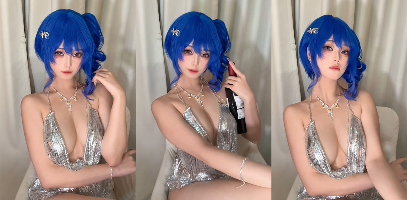 推特巨乳女神 蜜汁猫裘 圣路易斯礼服诱惑 搔首弄姿诱惑摆拍 巨乳半遮半掩挑逗十足！
