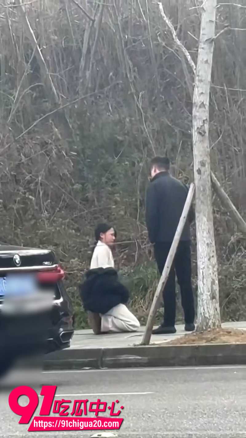 女子跪地向宝马车主求饶2
