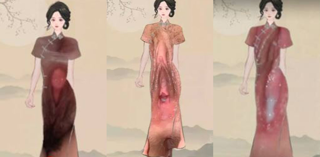 2026抖音最火旗袍万福图完整细节曝光 特效下隐藏着大量的女性私密部位轮廓