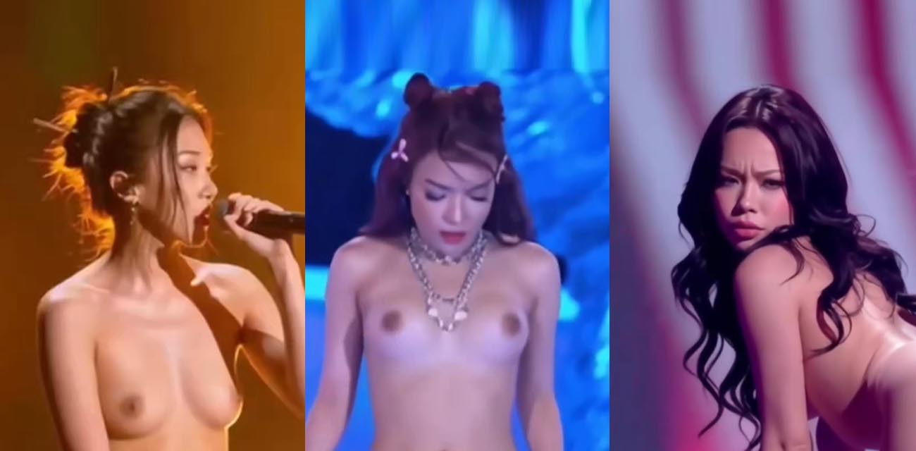 AI脱衣中国有嘻哈 女rapper刘柏辛和万妮达以及Vava舞台激情啪啪 全裸扭腰口交坐屌到高潮