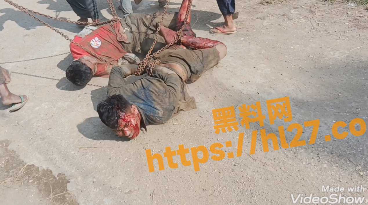 重口慎入 缅甸军方烧死活生生的人 周围很多人围观 之后还在喝酒庆祝